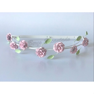 Dossel branco flor rosa e folha verde Suporte para Mosquiteiro em Oferta na Shopee