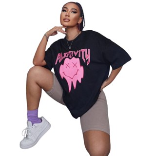 Camisetão Oversized Feminino Positivity Estilo de Rua