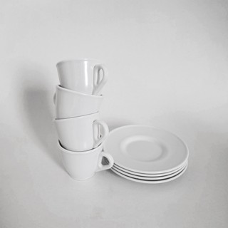 Kit 6 Pires + Xícaras Para Café 70 ml Acrílico Branco