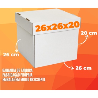Caixa Para Bolo Alto 26x26x20 Kit 10 Unidades Vários Tamanhos em Oferta na Shopee