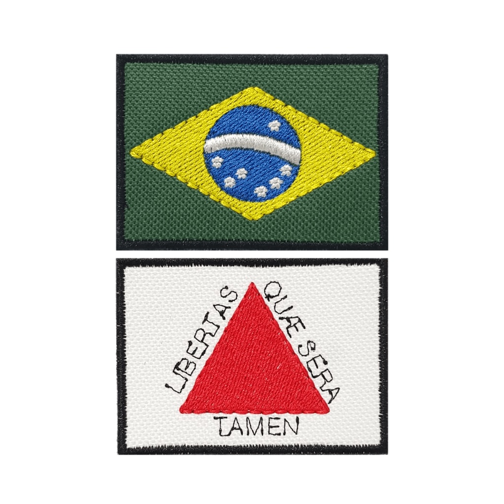 Kit Patch Bordado Bandeira do Brasil e Estado de Minas Gerais