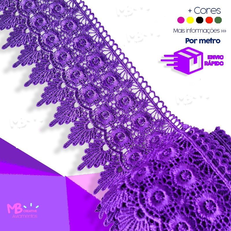 Renda Gupir  CHL- 427 - 9,5cm - Por  metro em Oferta na Shopee