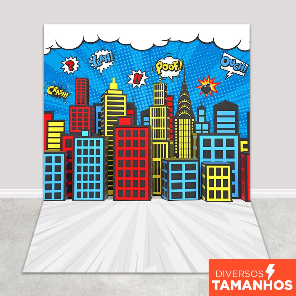 Fundo Fotográfico Prédios Heróis Em Tecido FFC-819 em Oferta na Shopee