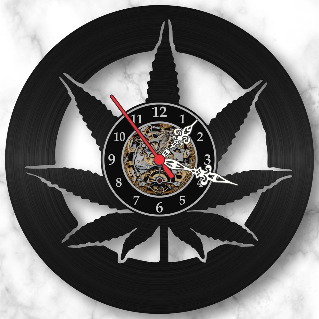 Relógio Parede Canabis Erva Disco Vinil Lp Decoração Vintage em Oferta na Shopee