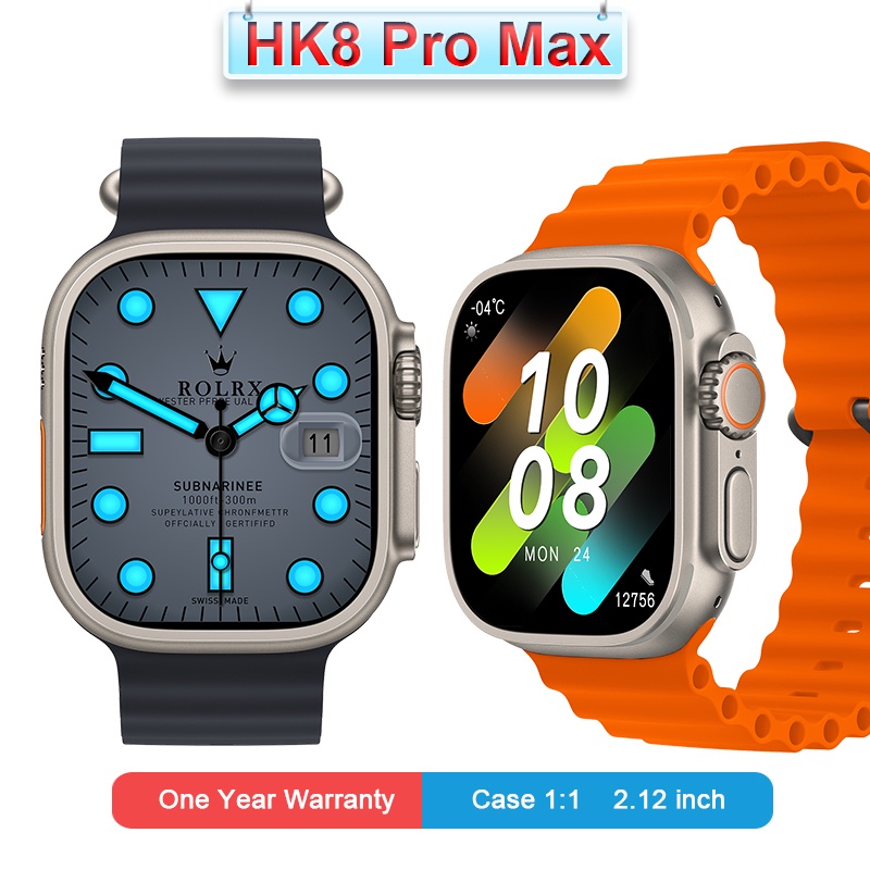 HK8 PRO MAX Smartwatch Relógio Inteligente Homens Mulheres 49MM Tela AMOLED Bluetooth Chamada NFC De Frequência Cardíaca Ultra Para Andriod IOS