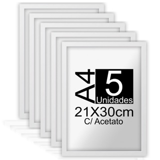 Quadro 5 Molduras A4 Para Certificados Diplomas Certidão Declaração 21x30 Com Acetato em Oferta na Shopee