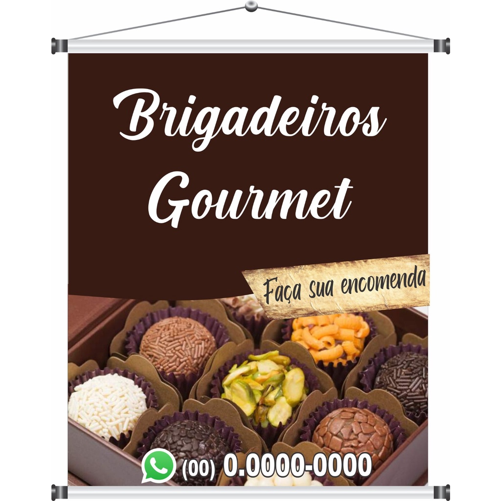 banner brigadeiro gourmet 60x50cm mod9