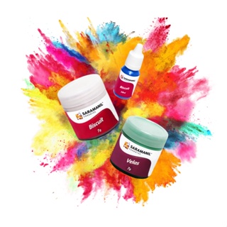 Corante para Biscuit Saramanil tingimento da massa (CORES MAIS VENDIDAS) em Oferta na Shopee