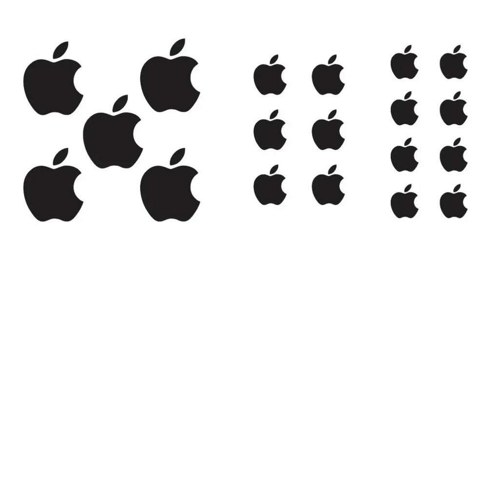 Kit 19 Adesivos Logo Maçã Apple iPhone Mac Ios Ip