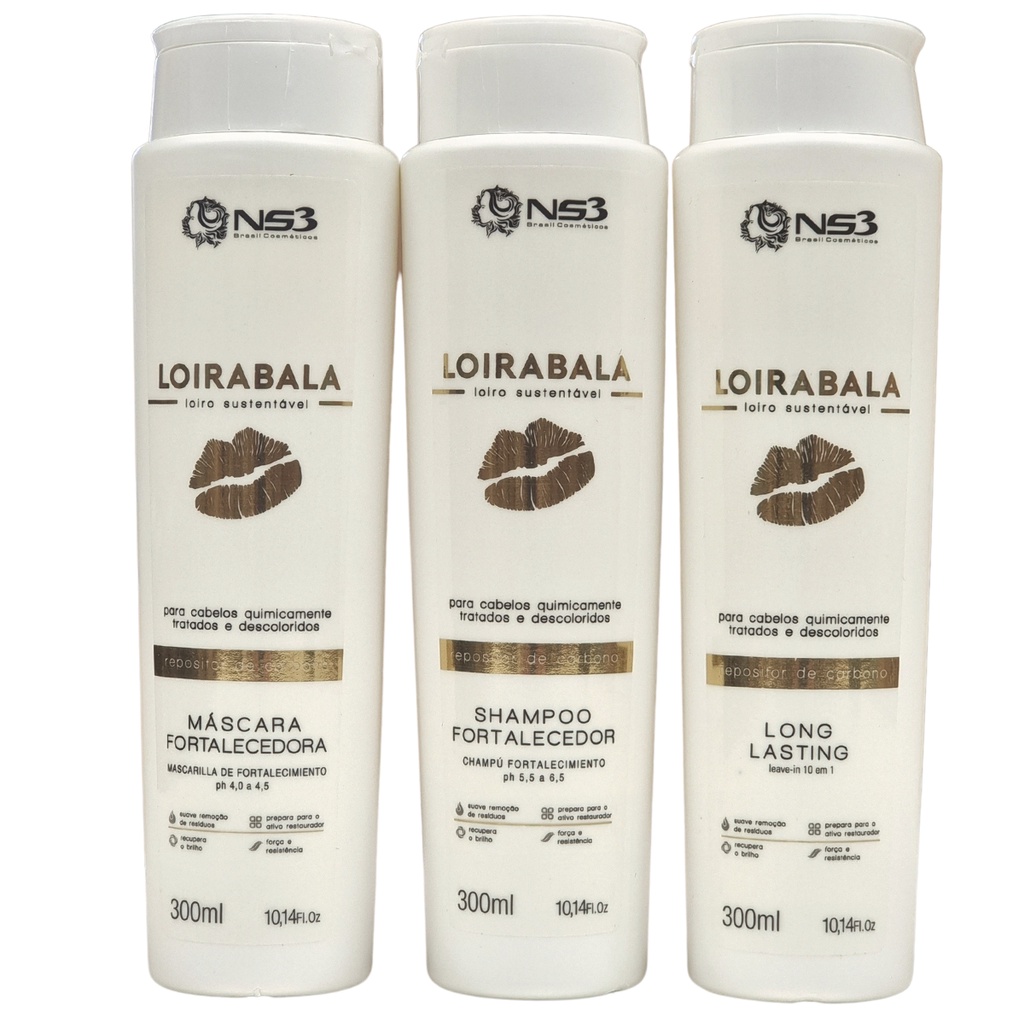 Loira Bala Shampoo, Máscara, Long Lasting 300ml Ns3 Brasil Escolha o Seu