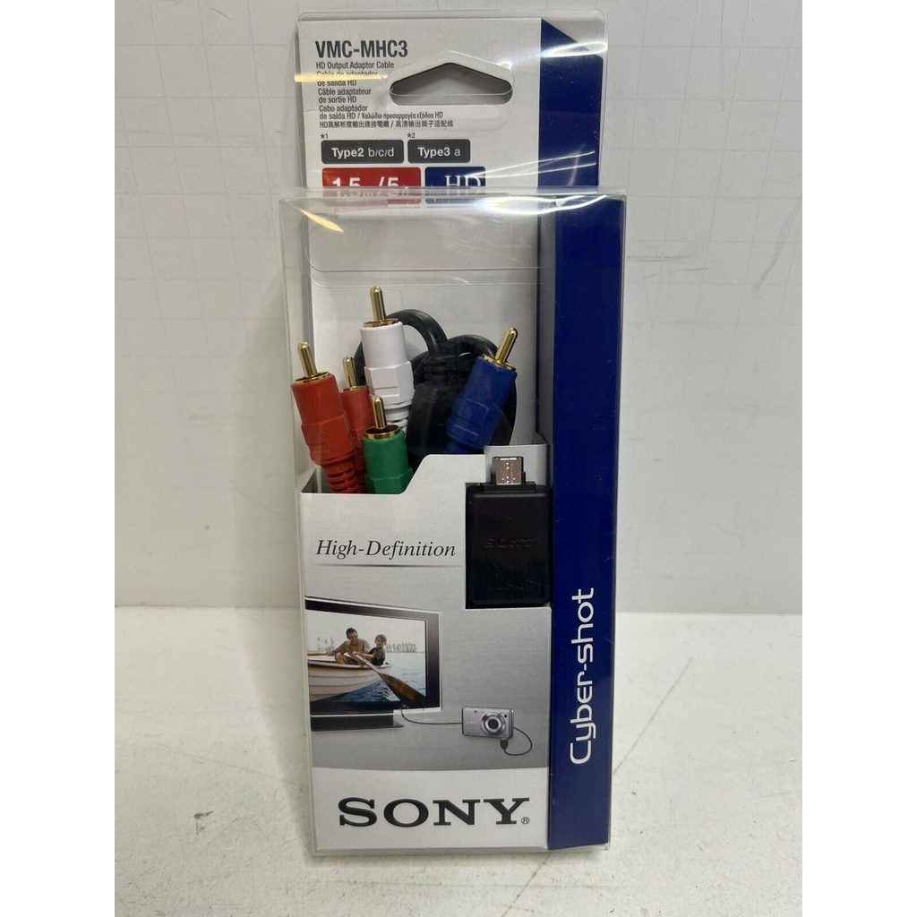 SONY VMC-MHC3 Cabo AV multi-uso RCA3 para filmadoras com 1,5m e câmera cybershot