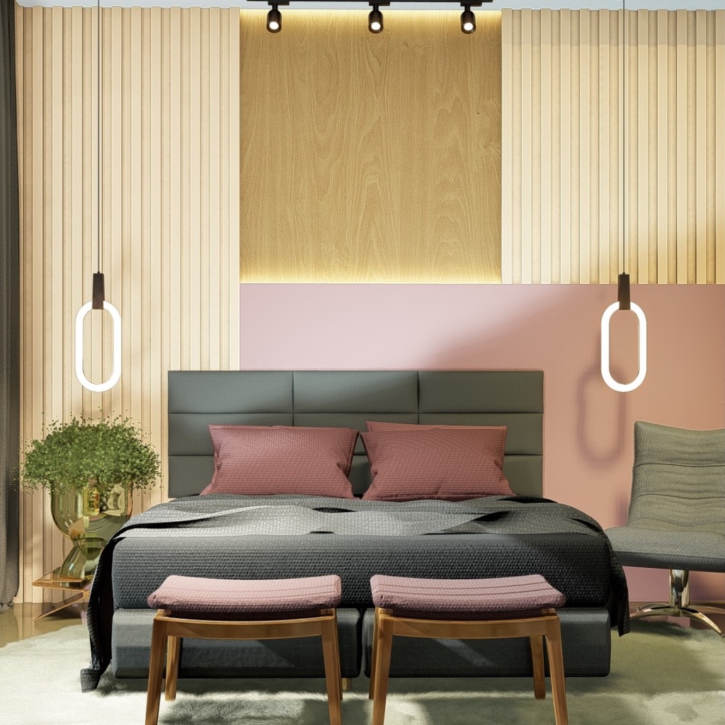 Cabeceira Queen Ripada Modulada 180x60 Estofada Placa Veludo