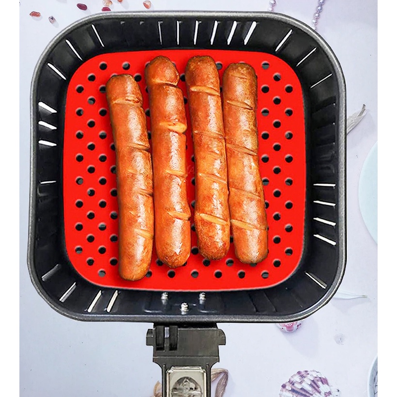 Protetor tapete de Silicone para fritadeira Air Fryer Jumbo 5,5l modelo quadrado 21 X 21CM