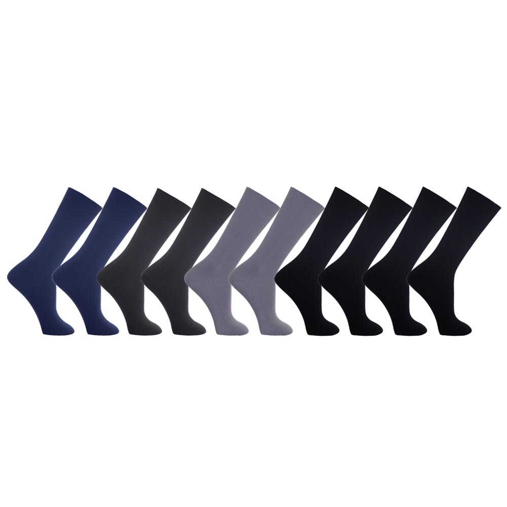 Kit 10 Pares Meias Social Poliamida Masculina Original Meia Fina Masculino Cano Longo Alto Terno - Men Clothes
