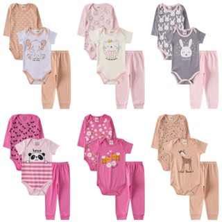 Kit C/ 9 peças Body longo curto mijao Completo Menina Kit Atacado