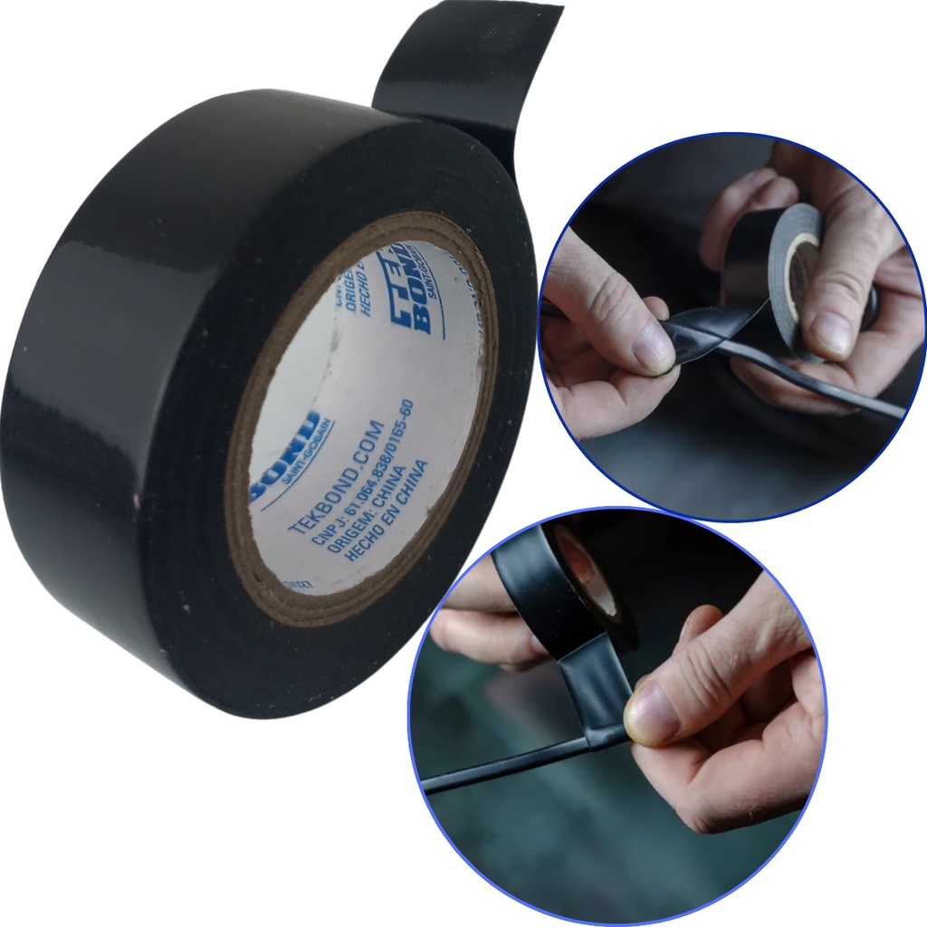 Fita Isolante Profissional Antichamas 10 Metros x 19mm Preta - Home & Living