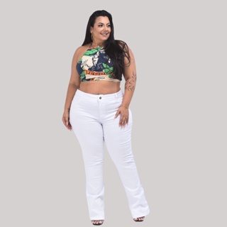 Calça feminina Flare Branca Plus Size Enfermagem em Oferta na Shopee