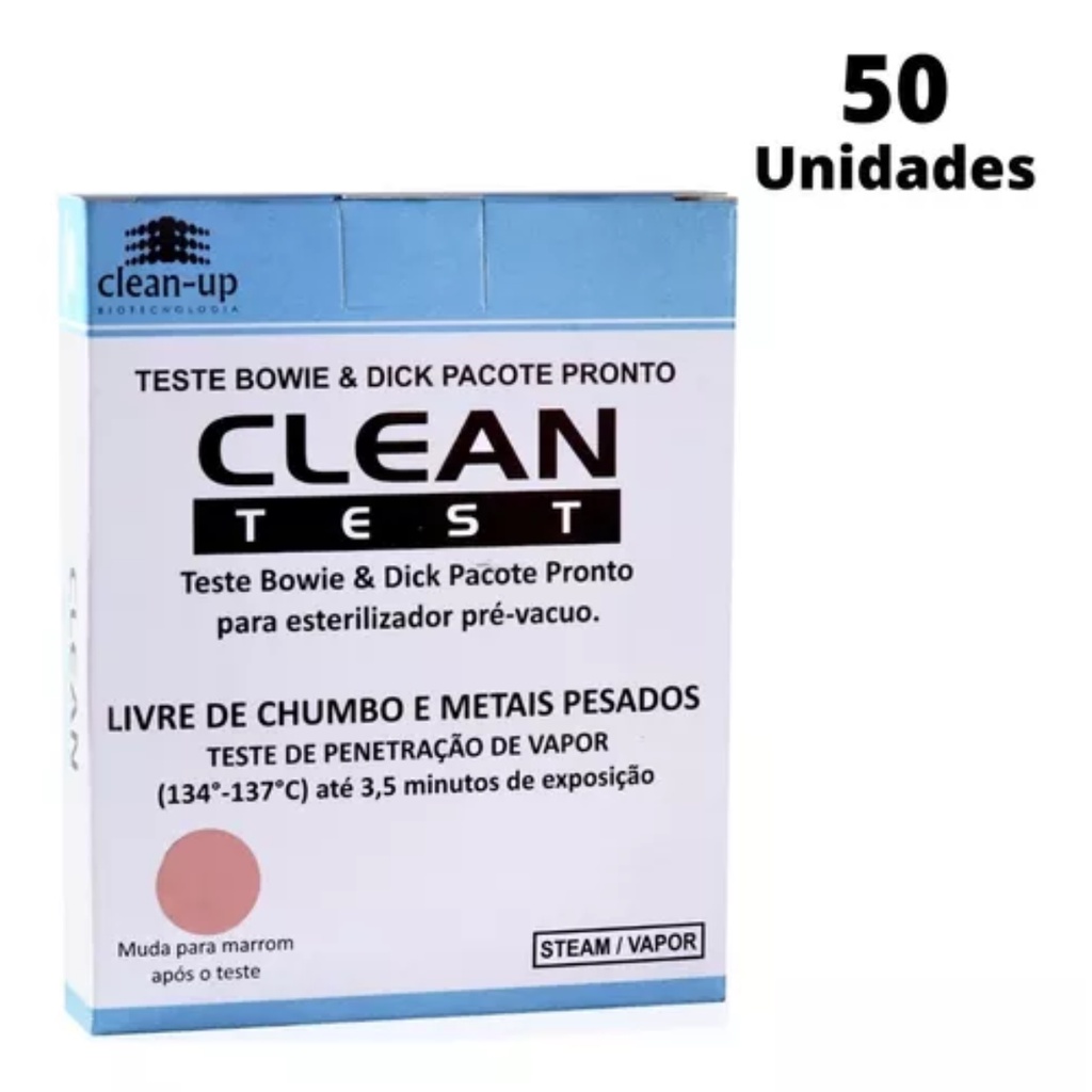 Teste Bowie & Dick Pacote P/ Esterilizador Pré-vacuo 50 Und