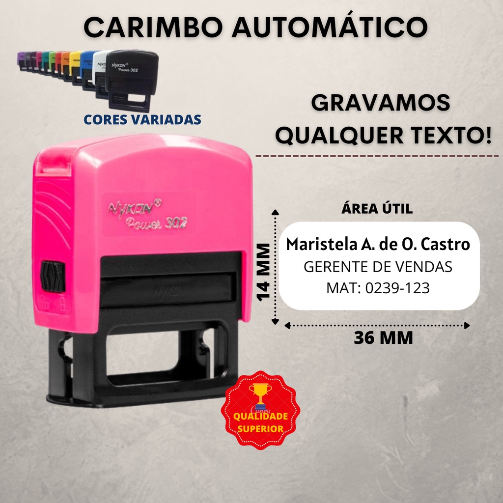 Carimbo Automático Personalizado para Profissionais em Geral ( Fazemos qualquer texto) veja descrição