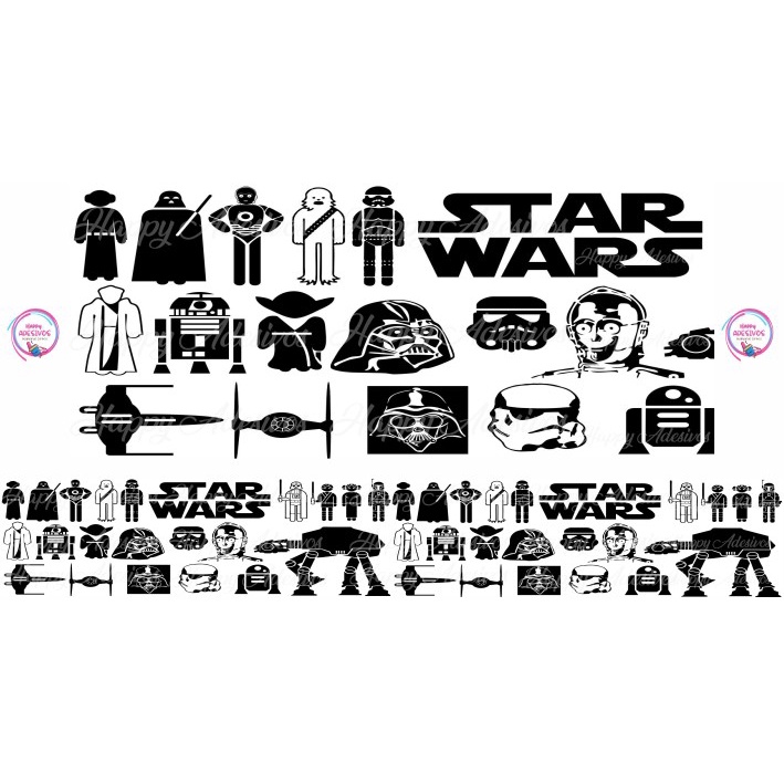 Faixa Adesiva Decorativa para Parede Quarto Menino Infantil Baby Star Wars Game Retro Filme Sucesso Mod02 Adesivo Colante