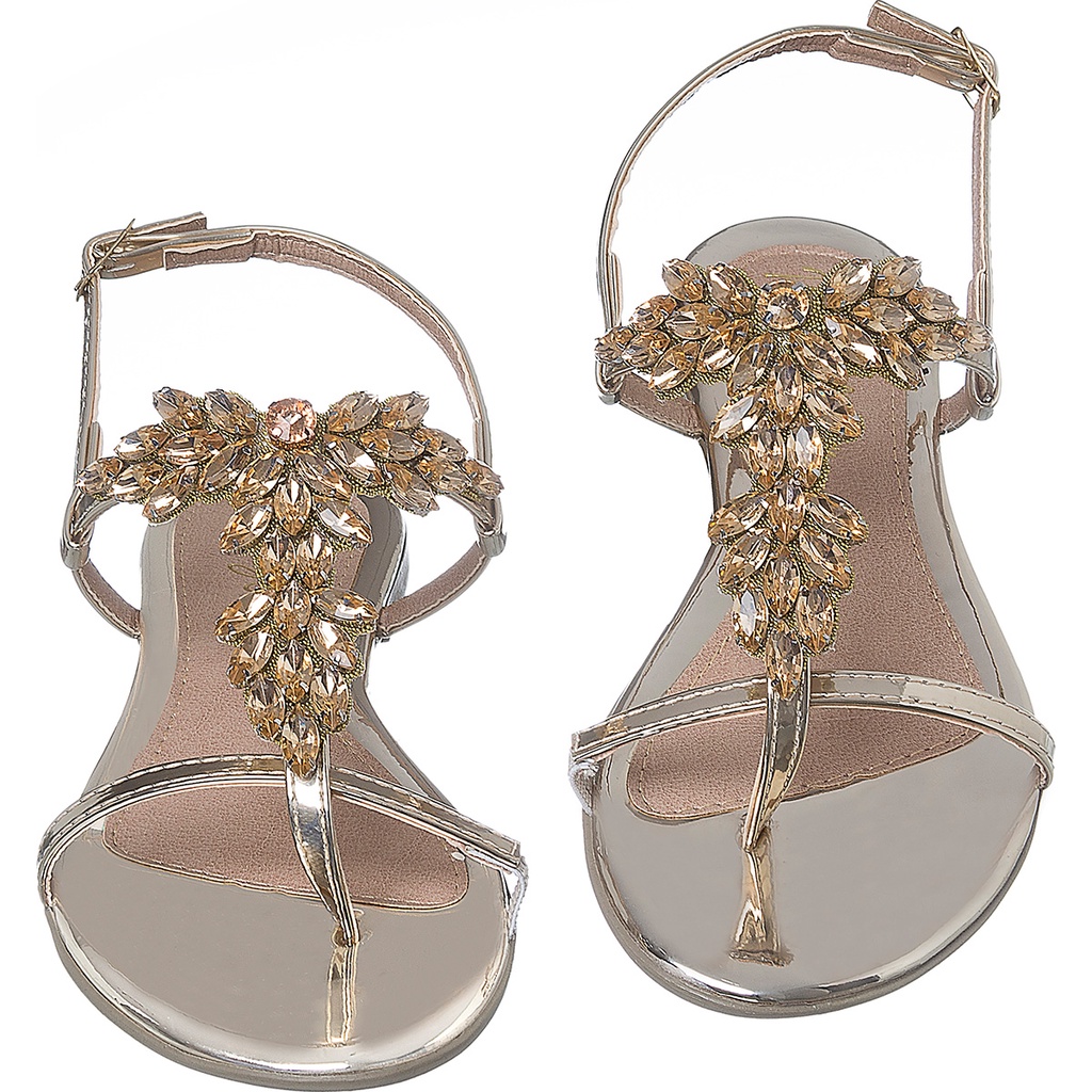 Sandália Feminina Ouro Rasteira Dourada Pedraria Confort Rasteirinha luni zanelli em Oferta na Shopee