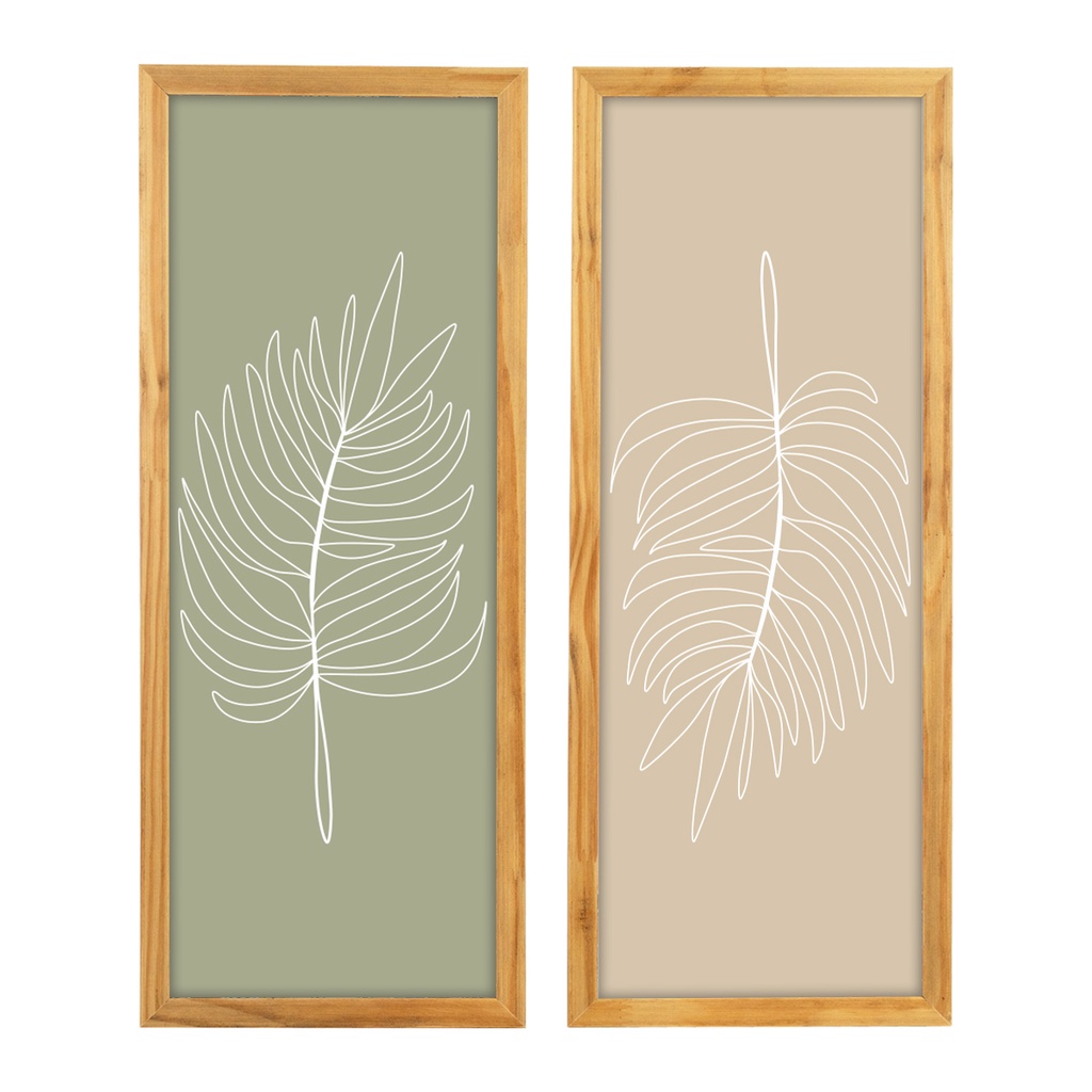 Dupla Quadros Decorativos Moldura Folhagem Moderno Conjunto Minimalista Sala Cozinha Lavabo em Oferta na Shopee