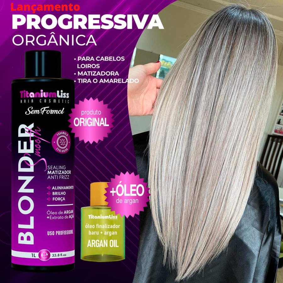 Progressiva Sem Formol  Blonder  Selagem Titanium Liss Alisa e Tira Amarelado