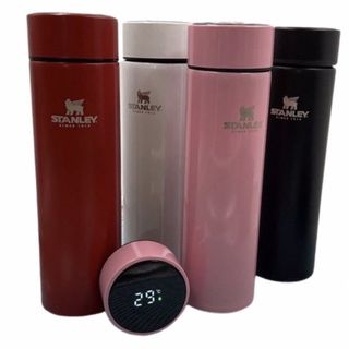 Garrafa stanley Térmica Com Termômetro Digital Visor Led Aço Inox conserva temperatura- 500ml