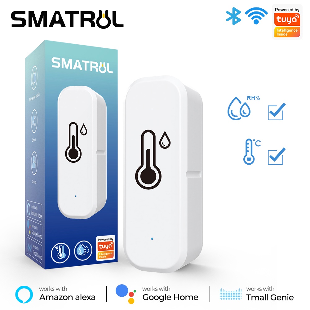 SMARTRUL TUYA | Sensor de Umidade e Temperatura Interior com Alarme de Voz em Oferta na Shopee