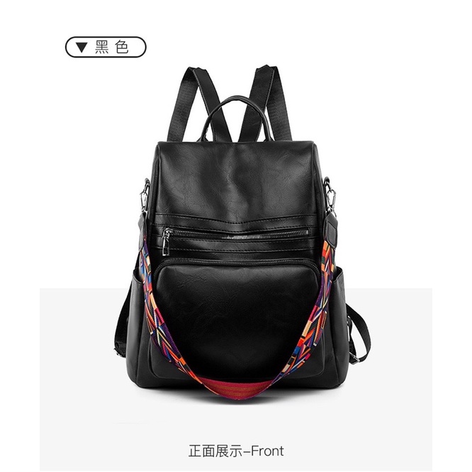 mochila feminina couro sintético anti foro grande capacidade alça ombro colorida em Oferta na Shopee