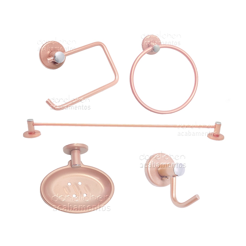 Kit Banheiro Rose Gold Metal Saboneteira INOX Lavabo Rose Barato Acessórios para Banheiro Rose Lavabo Metal Rose