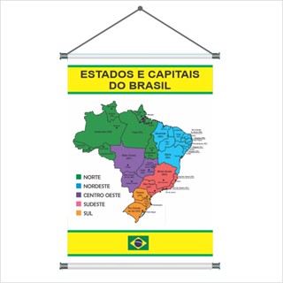 Banner Escolar Estados e Capitais do Brasil Banner Pedagógico Mapa Do Brasil