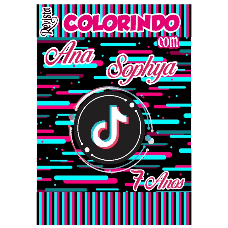 Livro De Colorir Personalizado / Revistinha de Colorir - Tema: Tik Tok