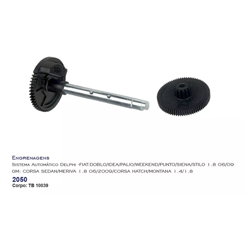 Kit de Engrenagem de Reparo do Corpo de Borboleta TBI Fiat Doblo, Idea, Palio/Weekend, Punto, Siena Stilo Corsa Sedan e Meriva 1.4 1.8 DELPHI TB10039 93397828 98500111 DSC2050