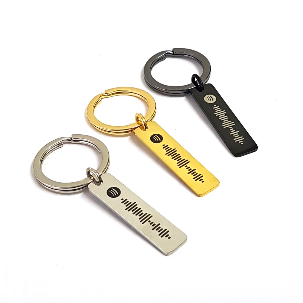 Chaveiro Personalizado Spotify Aço Inox Nome Data Símbolos Criativo com Nome em Oferta na Shopee