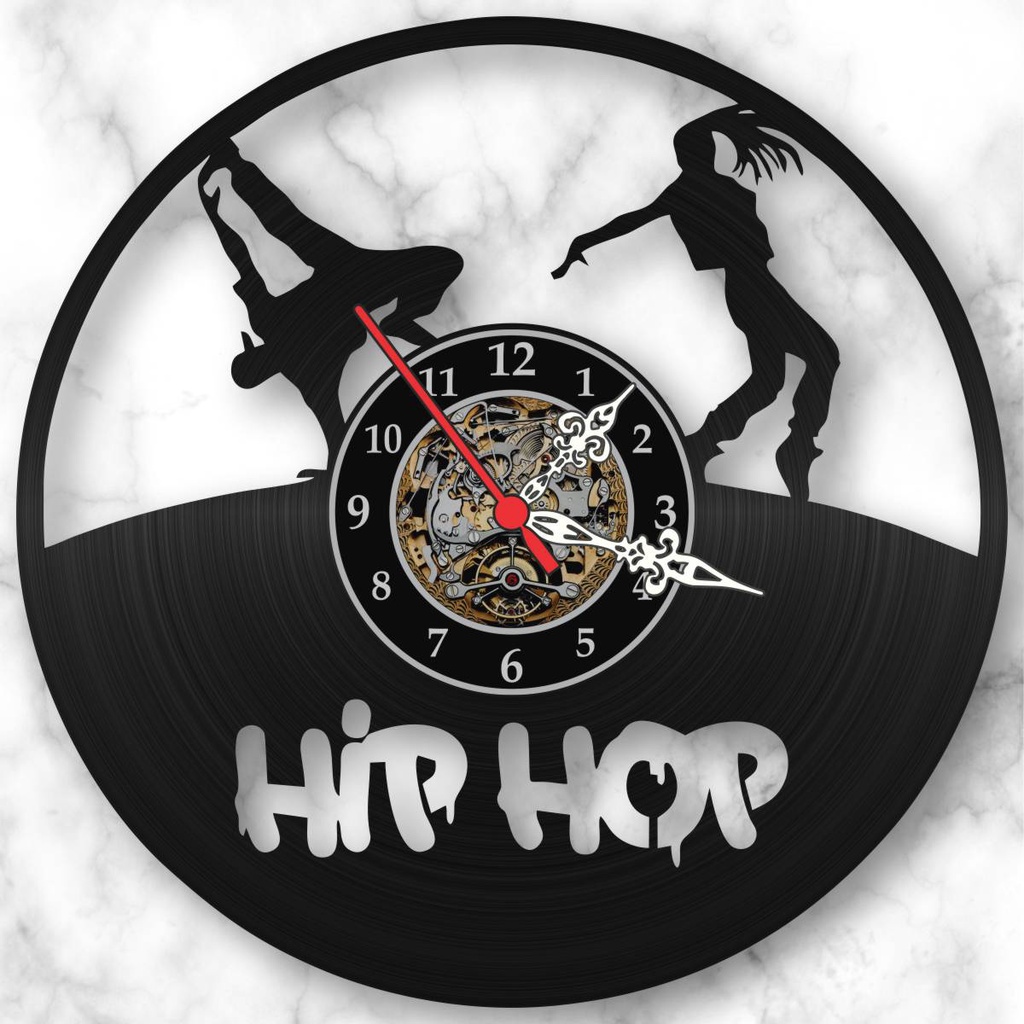 Relógio Parede Música Dança Hip Hop Rap Disco Vinil Lp Retrô Promoção