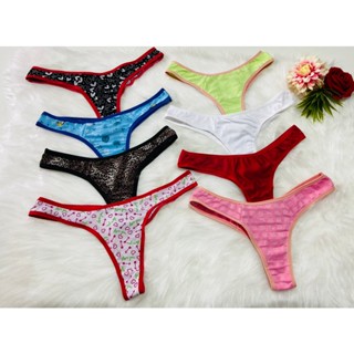 kit 10 Calcinha Tanga Fio dental Lisa e estampada