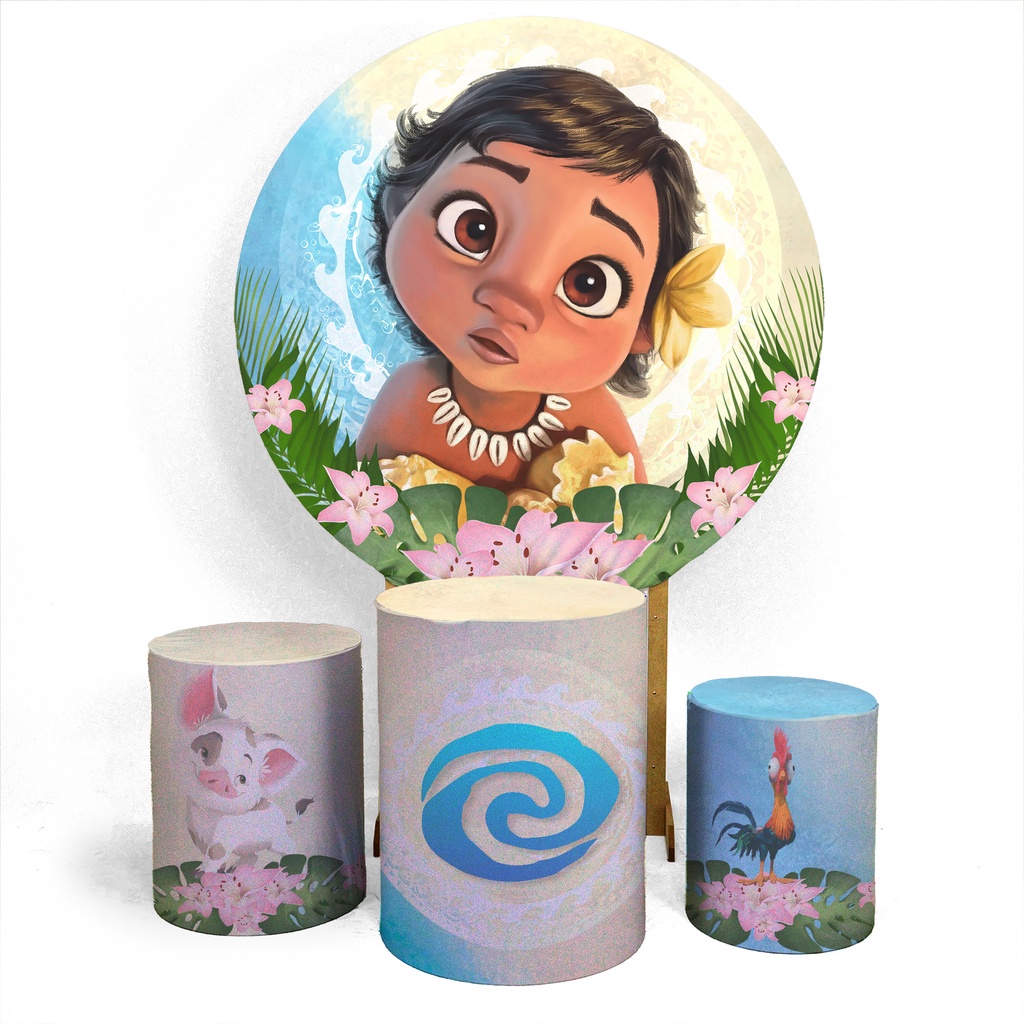 Kit Capa Painel 1,5x1,5 Trio Cilindro Temas Filmes Oferta M0ana Adulta Adolescente Baby Meninas Oferta