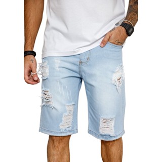 Bermuda Jeans Masculina Short Masculino Rasgado