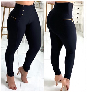 Calça Cintura Alta Chapa Barriga Levanta Bumbum Feminina em Oferta na Shopee