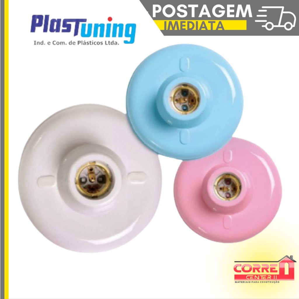 Luminária Plafon Plafonier para Lâmpada Liso C/Bocal E-27 Colorido em Oferta na Shopee