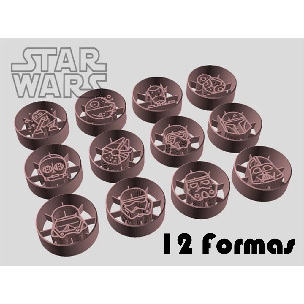 kit com 12 Cortador de Biscoito - Star Wars