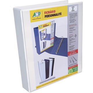 Pasta Fichário Branca Personalizável A4, c/lombo de 6cm c/4 argolas em Oferta na Shopee