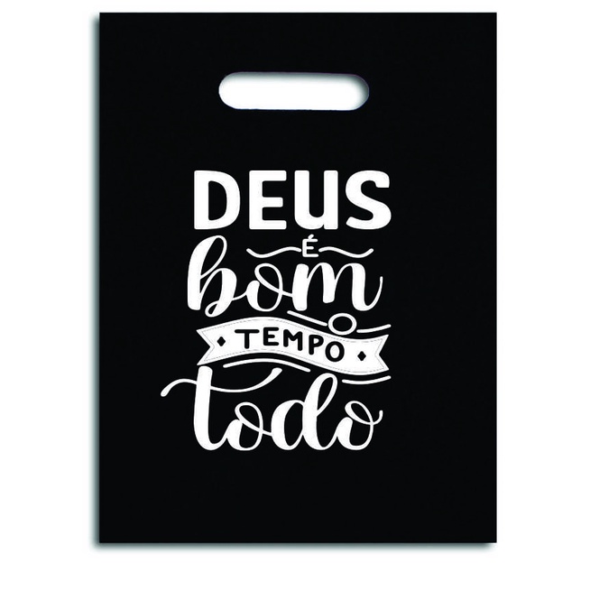Sacolas sacos Plástico 20x30 50 unidades frase mensagem (Deus é bom)
