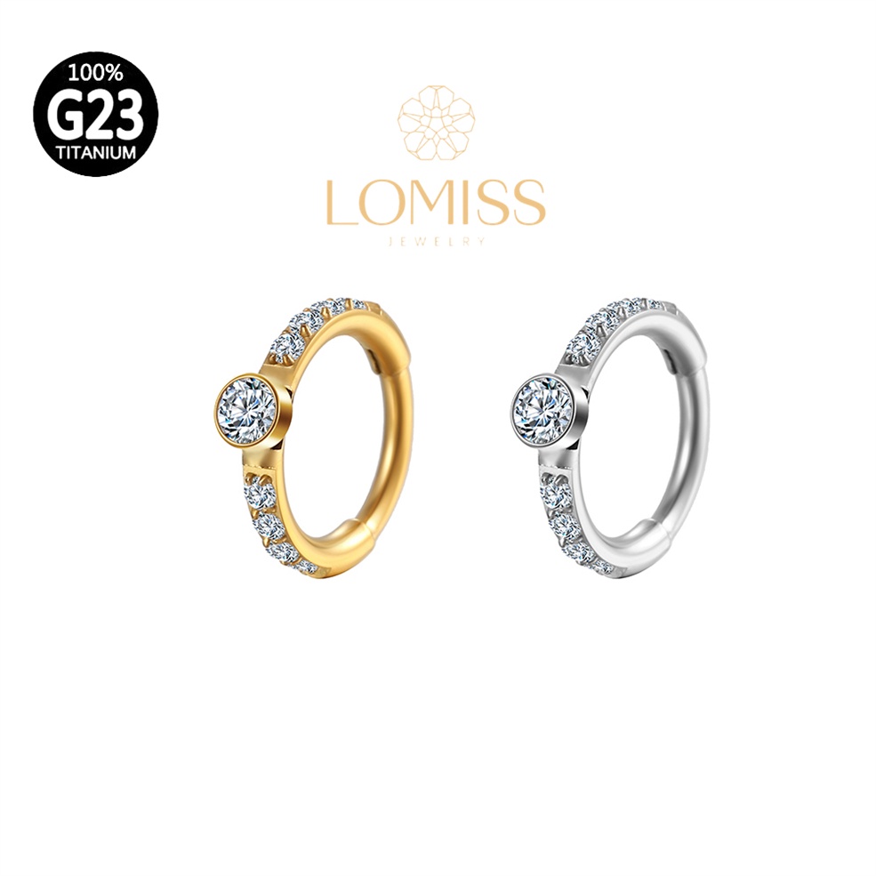 Piercing Helix Conch Argola Titânio PVD Clik zircônia Redonda Cravejada em Oferta na Shopee