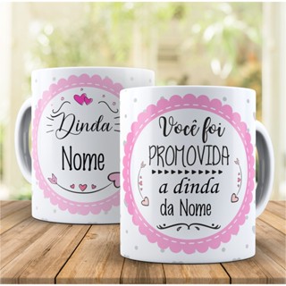 Caneca Dindo e Dinda com nome, frase e foto Personalizada – Copo diversos modelos Melhores conjunto kit convite batismo Batizado padrinho e madrinha consagração crisma Mega Oferta presentes 2!!!