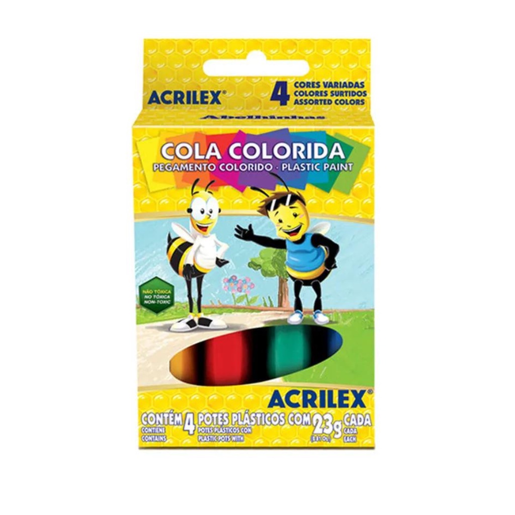 Cola Colorida 4 Cores / Papelaria / Material Escolar - Acrilex