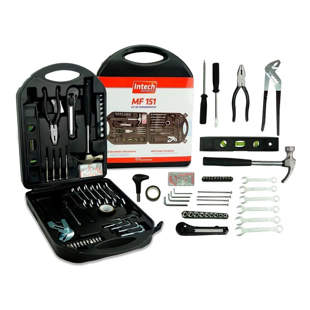 Kit Jogo Ferramentas 151 Peças Semiprofissional Serviço Gerais Com Maleta Emborrachada - Home & Living