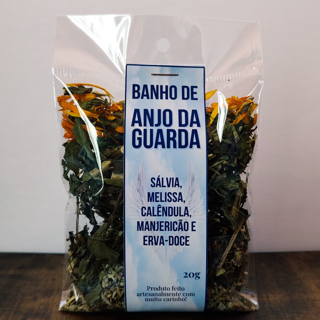 Banho de Ervas Anjo da Guarda - Sálvia, Melissa, Calêndula, Manjericão e Erva Doce