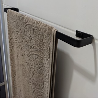 Porta Toalha Simples Para Banheiro Parede Preto Fosco Supremo